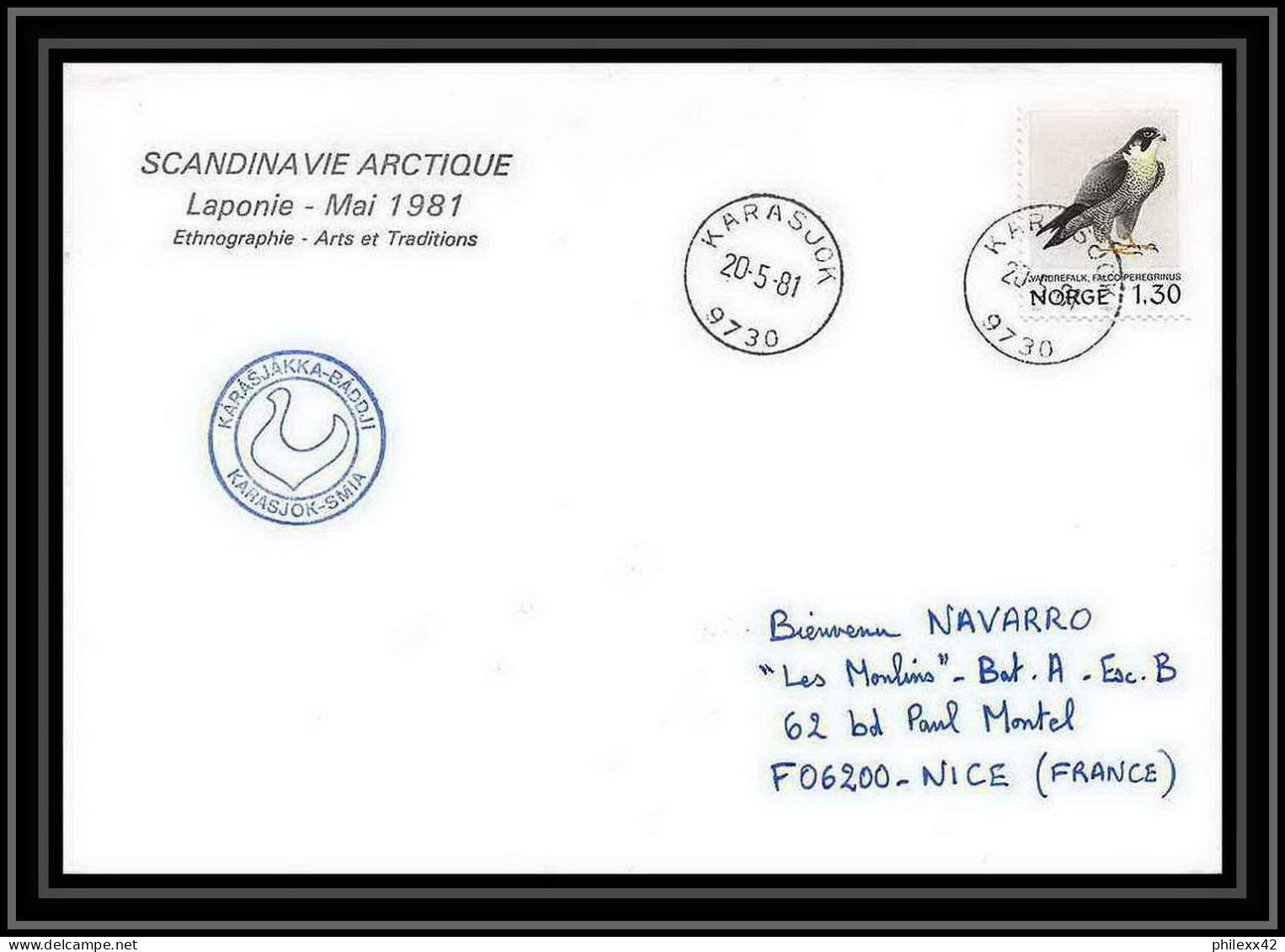 2133 ARCTIC Norvège (Norway) Lettre (cover) Laponie 20/5/1981  - Arctic Expeditions