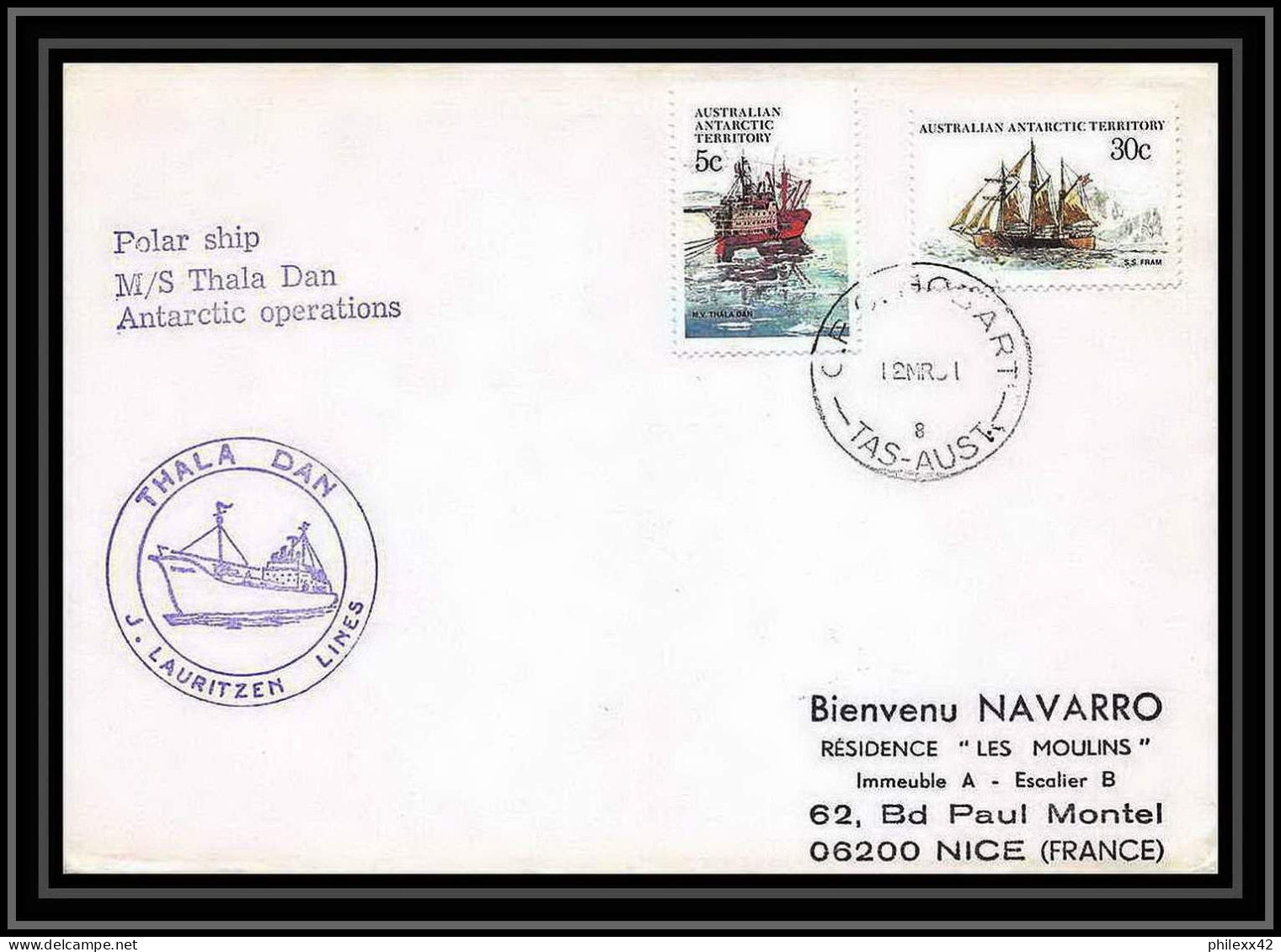 2099 Australian Antarctic Terrictory Lettre (cover) Thala Dan 12/3/1981 - Covers & Documents