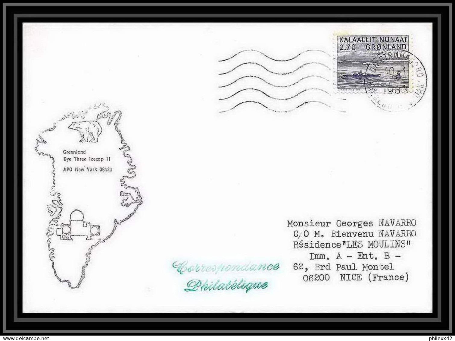 2077 ARCTIC Groenland Lettre (cover) Icecap 2 10/1/1985 - Lettres & Documents