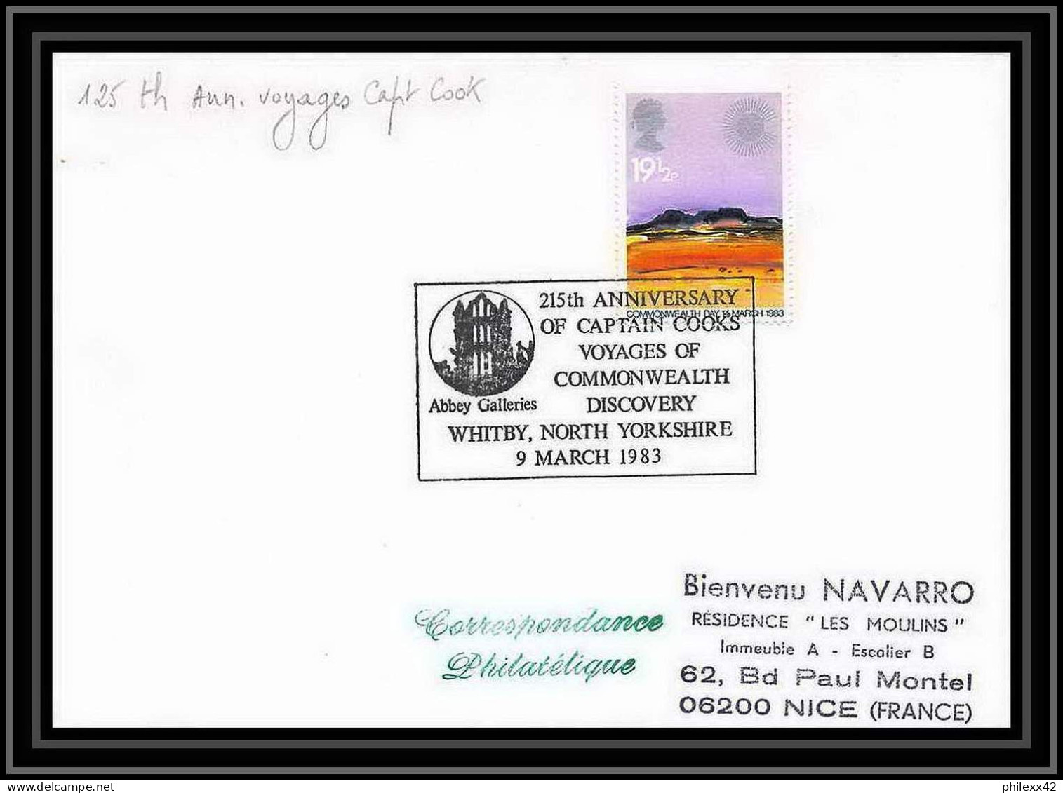 2024 Antarctic Grande Bretagne Great Britain Lettre (cover) 215th Anniversay Of Cooks Voyages Discovery 9/3/1983 - Basi Scientifiche