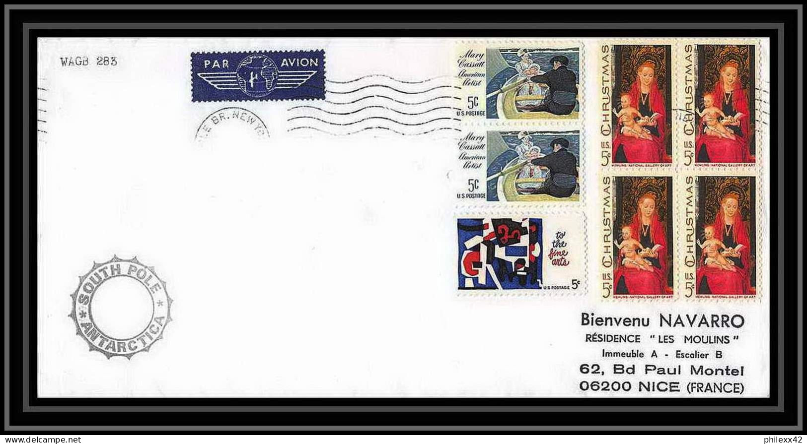 2009 Antarctic USA Lettre (cover) Wagb 283 South Pole Antartica 27/11/980 - Bases Antarctiques