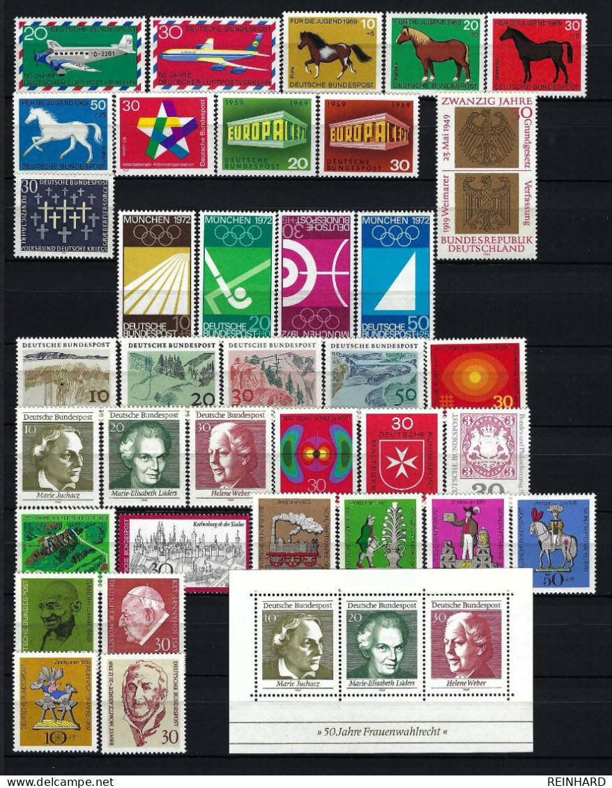 BUND Komplettjahrgang 1969 Postfrisch - Siehe Bild - Unused Stamps