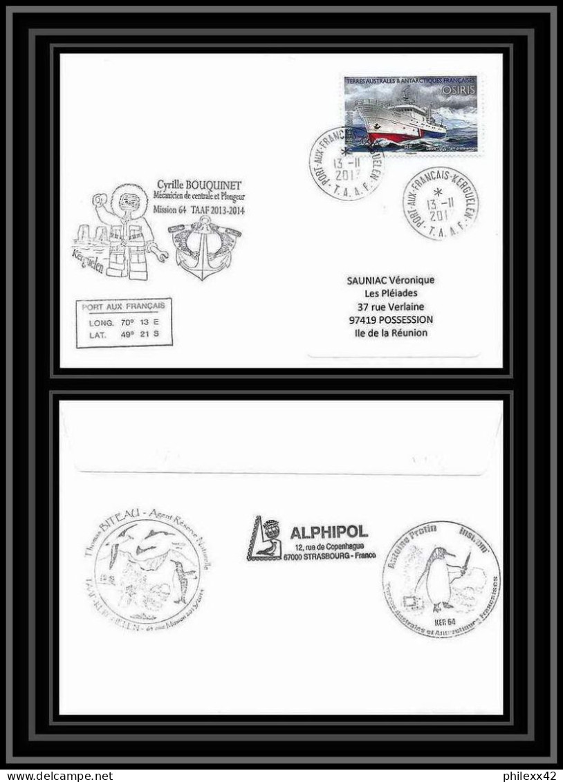 3087 Dufresne 2 KERGUELEN 64 ème Mission 13/11/2013 N°594 ANTARCTIC Terres Australes (taaf) Lettre Cover - Briefe U. Dokumente