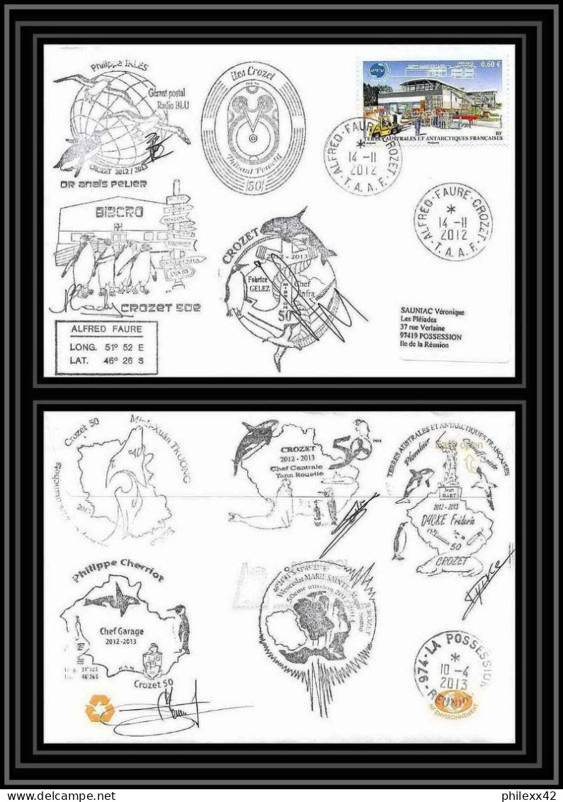 3073 Dufresne 2 Signé Signed CROZET 502 14/11/2012 ANTARCTIC Terres Australes (taaf) Lettre Cover - Antarctic Expeditions