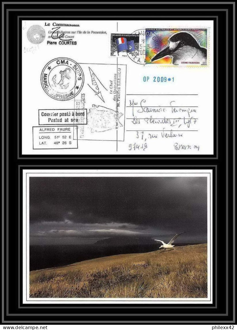 2940 ANTARCTIC Terres Australes (taaf)-carte Postale Dufresne 2 Signé Signed OP 2009/1 Crozet 25/3/2009 N°514 - Lettres & Documents