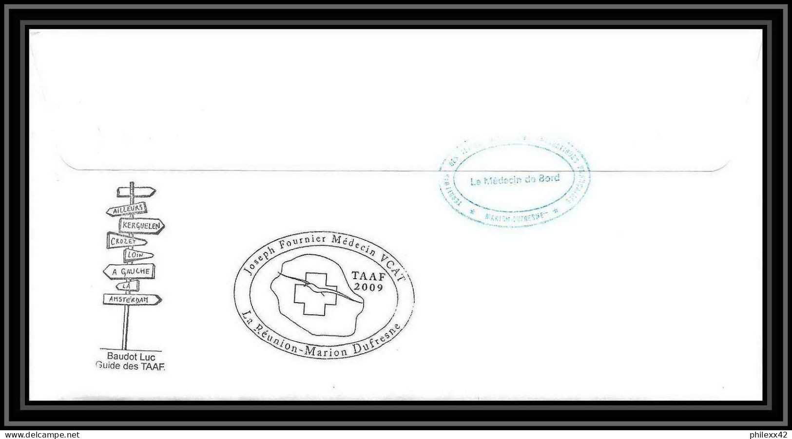 2895 Helilagon Dufresne Signé Signed OP 2009/1 Crozet 25/3/2009 N°526 ANTARCTIC Terres Australes (taaf) Lettre Cover - Hélicoptères