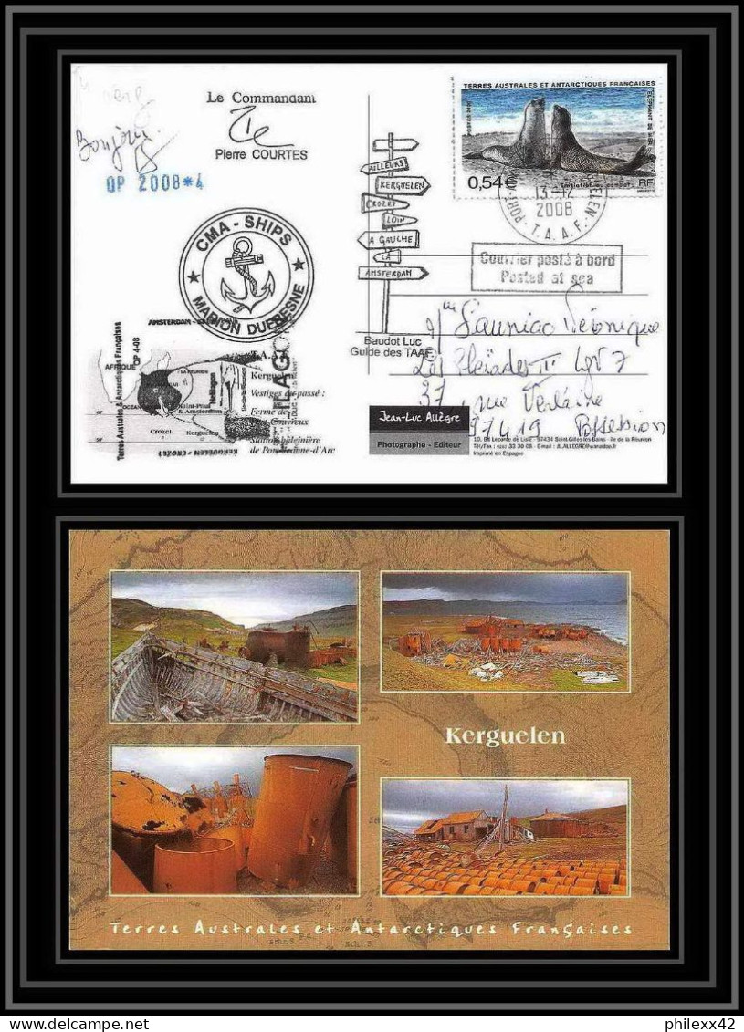 2806 Sea Elephant Helilagon Terres Australes Taaf Carte Postale Dufresne Signé Signed Op 2008/4 Crozet N°509 13/12/2008 - Hélicoptères