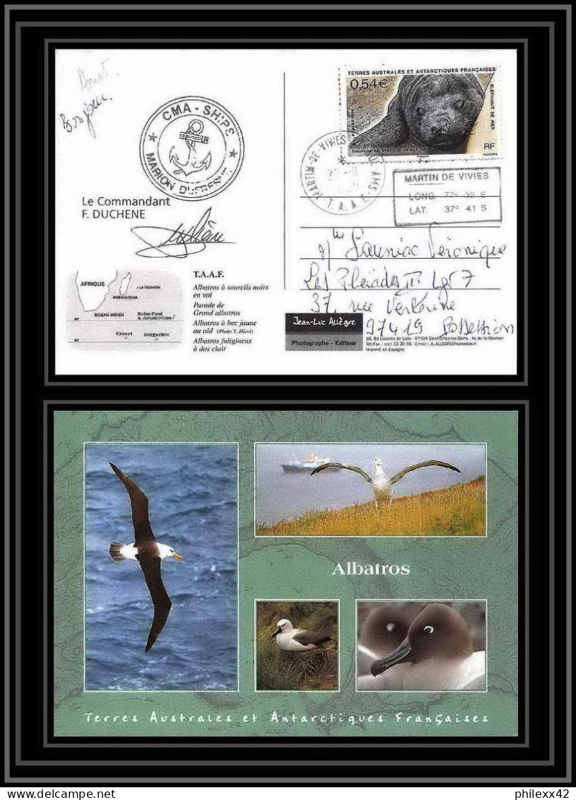 2802 Sea Elephant Terres Australes (taaf)-carte Postale Dufresne 2 Signé Signed Op 2008/3 St Paul N°510 21/11/2008 - Expéditions Antarctiques