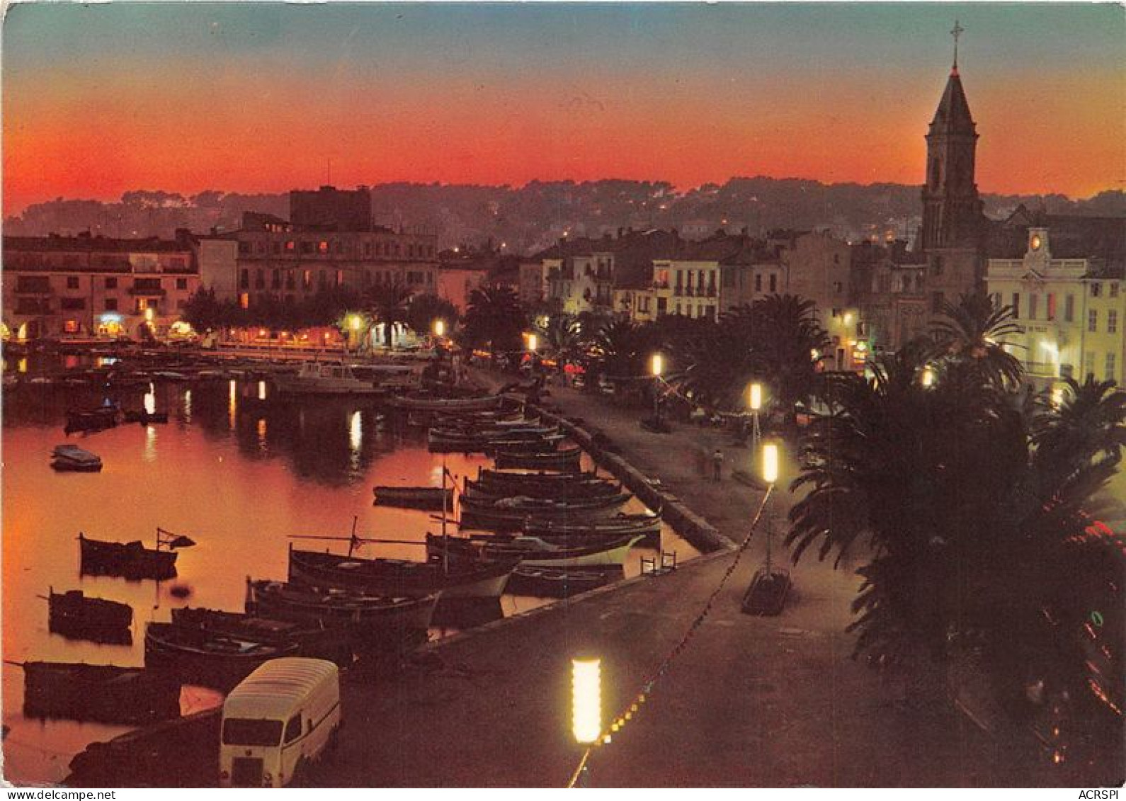 SANARY SUR MER Le Port Au Crepuscule 6(scan Recto-verso) MA1127 - Sanary-sur-Mer