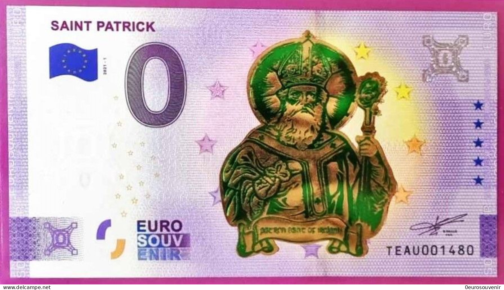 0-Euro TEAU 2021-1 SAINT PATRICK GOLDDRUCK - Essais Privés / Non-officiels