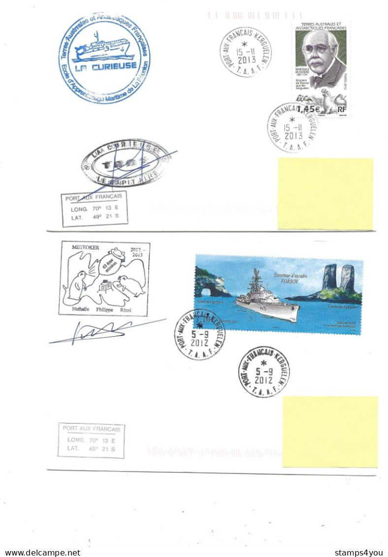 PO - 44 - 4 Plis Kerguelen Avec Cachets Illustrés - Lettres & Documents