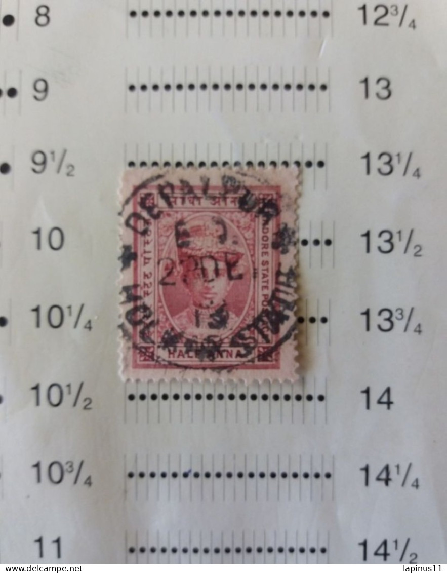 PROTECTORAT BRITANNIQUE INDIA ETATS PRINCIERS DE L INDE INDOR HOLKAR 1942 MAHARAJAH YESHWAN RAO ERROR PERF 14 NO 13 1/2 - Idar