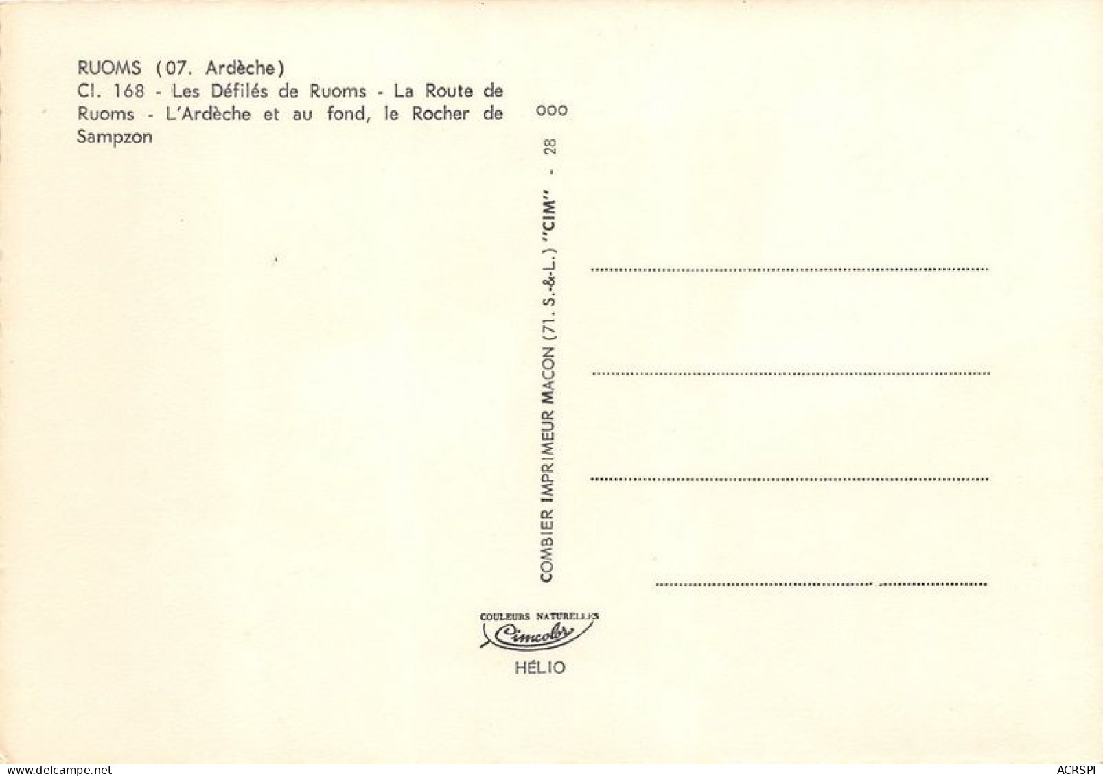 RUOMS Les Defiles De Ruoms La Route Ruoms 30(scan Recto-verso) MA1145 - Ruoms