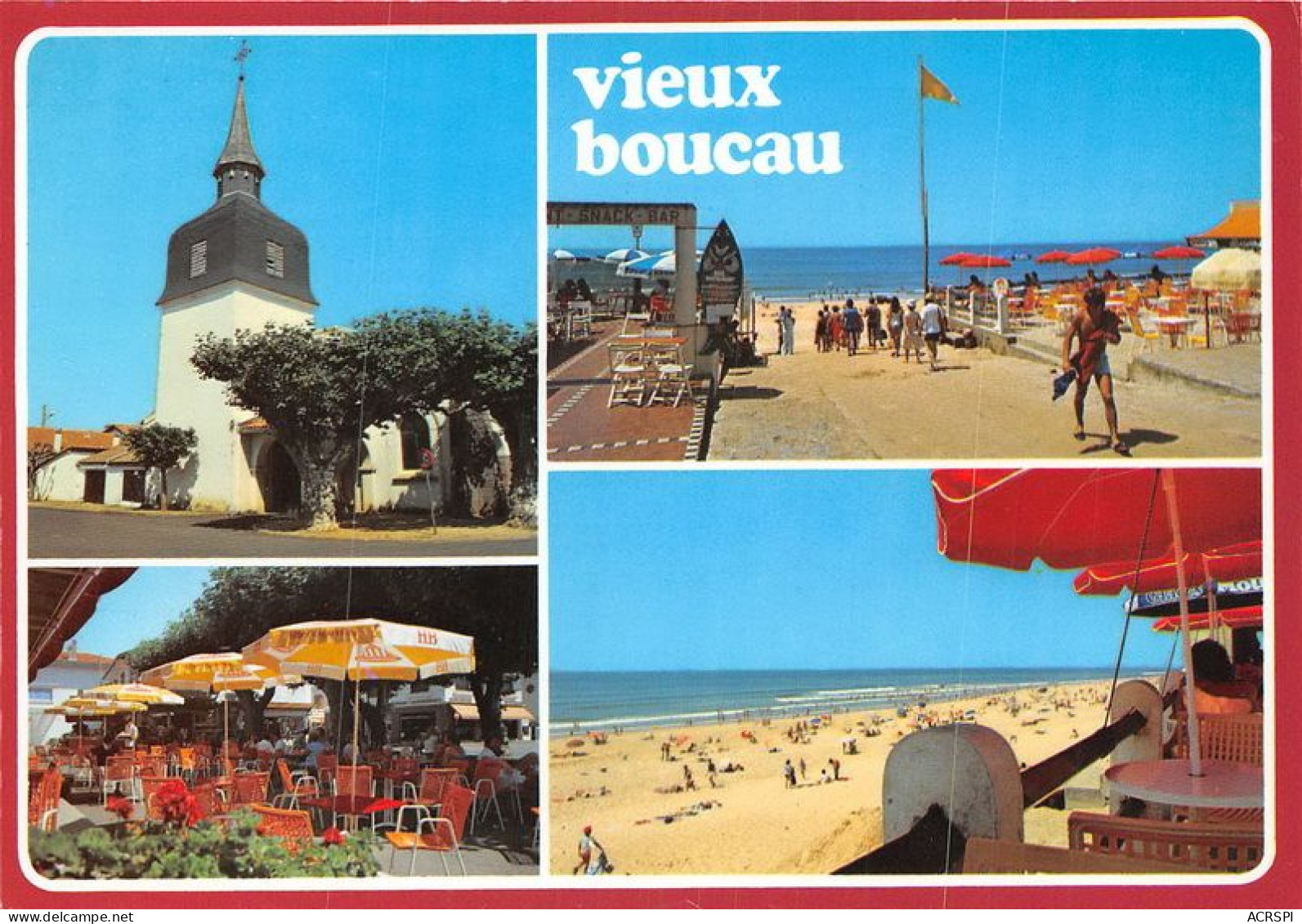 VIEUX BOUCAU LES BAINS L Eglise Le Centre Et La Plage 12(scan Recto-verso) MA1143 - Vieux Boucau
