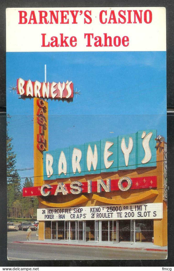 Nevada, Lake Tahoe, Barney's Casino, Unused - Otros & Sin Clasificación