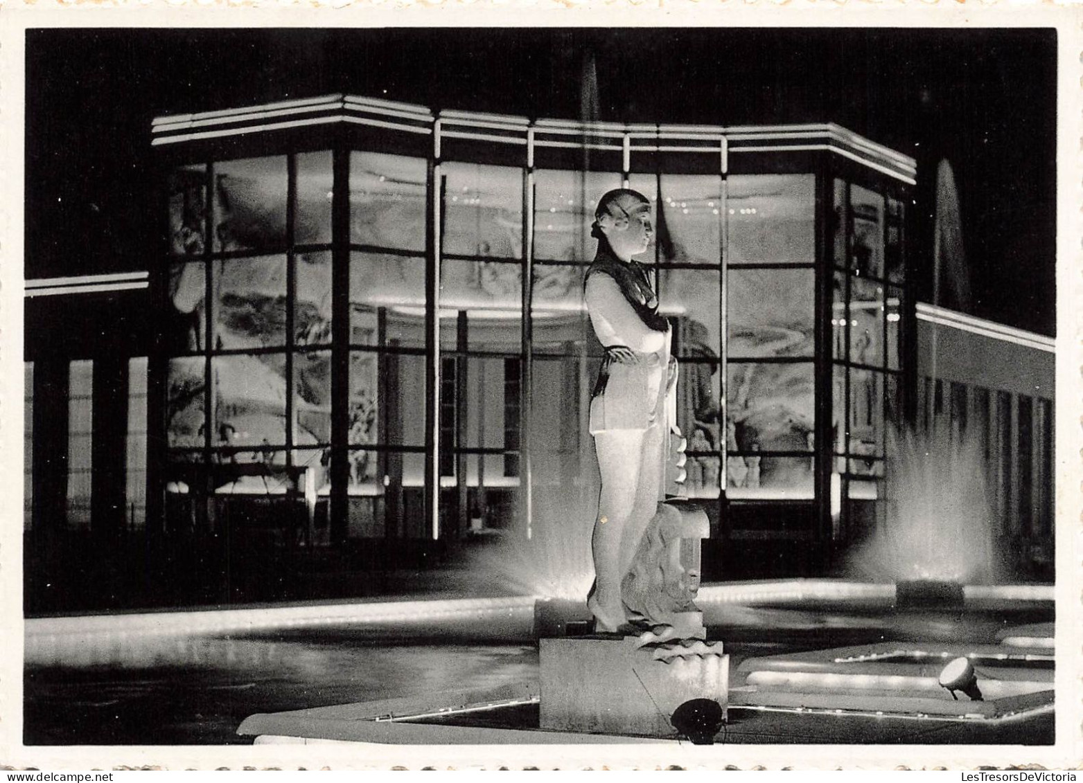 BELGIQUE - Palais Du Commissariat - Générale Illuminé - Vue Générale - Statue - Carte Postale Ancienne - Lüttich