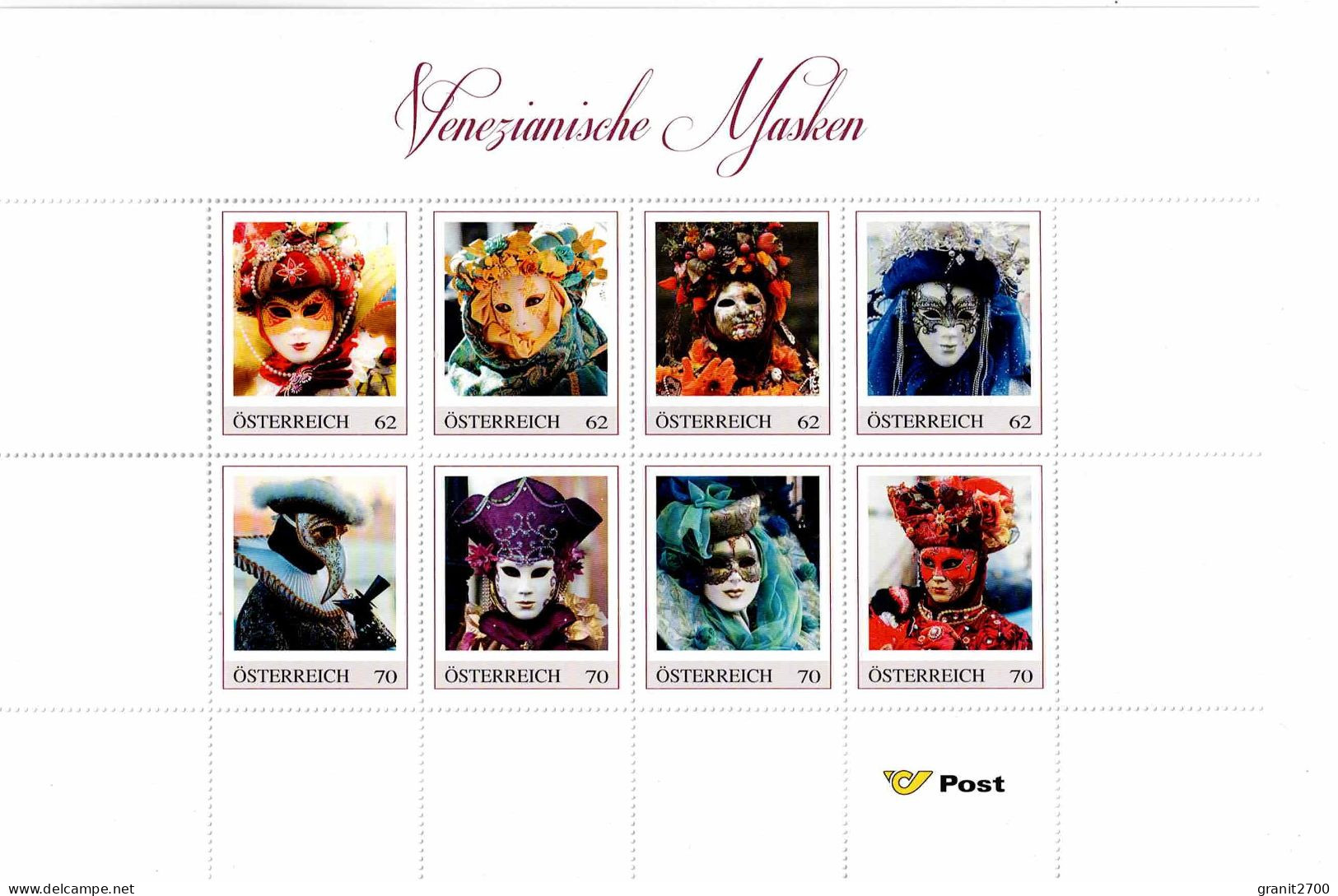 PM  Bogen Venezianische Masken  - Marken Edition 8    Lt. Scan Postfrisch - Personnalized Stamps