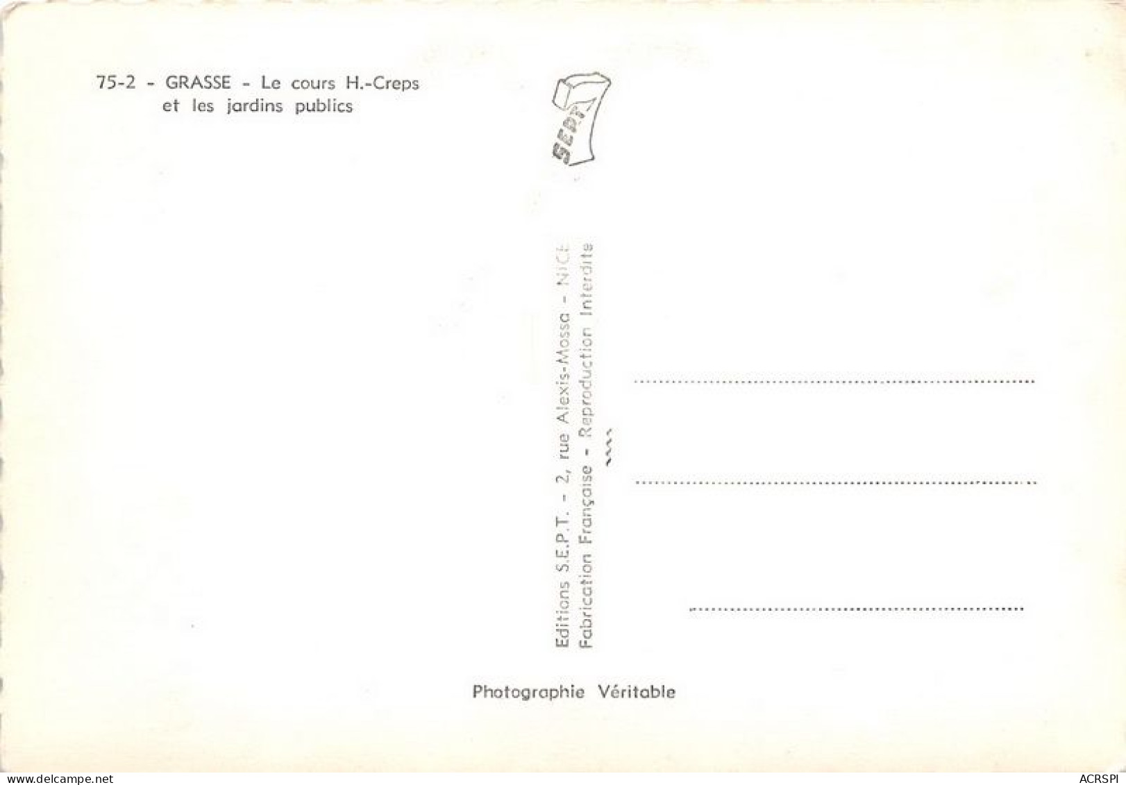 GRASSE Le Cours H Creps Et Les Jardins Publics 21(scan Recto-verso) MA1180 - Grasse