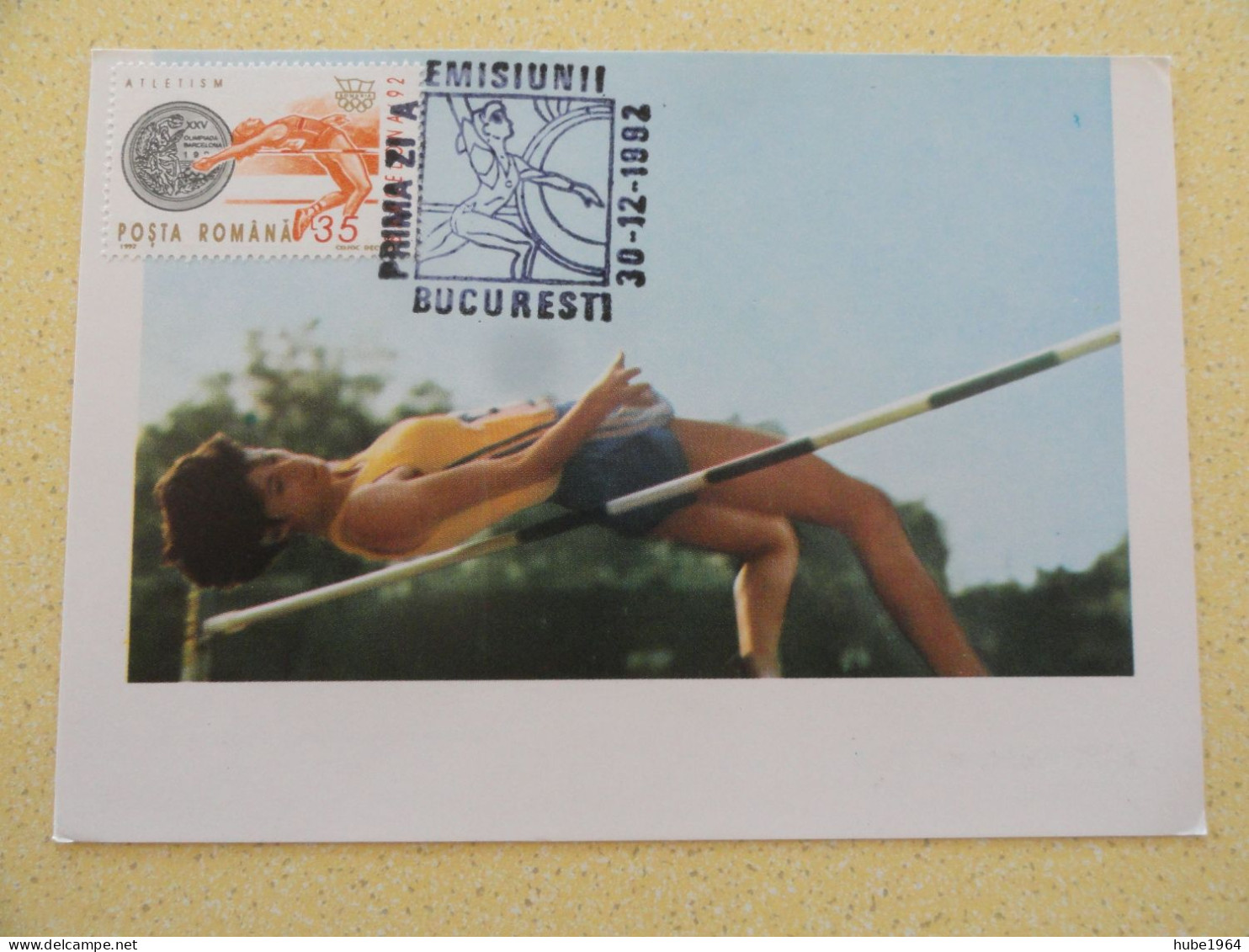 CARTE MAXIMUM CARD SAUT EN HAUTEUR JEUX OLYMPIQUES 1992 - Atletismo