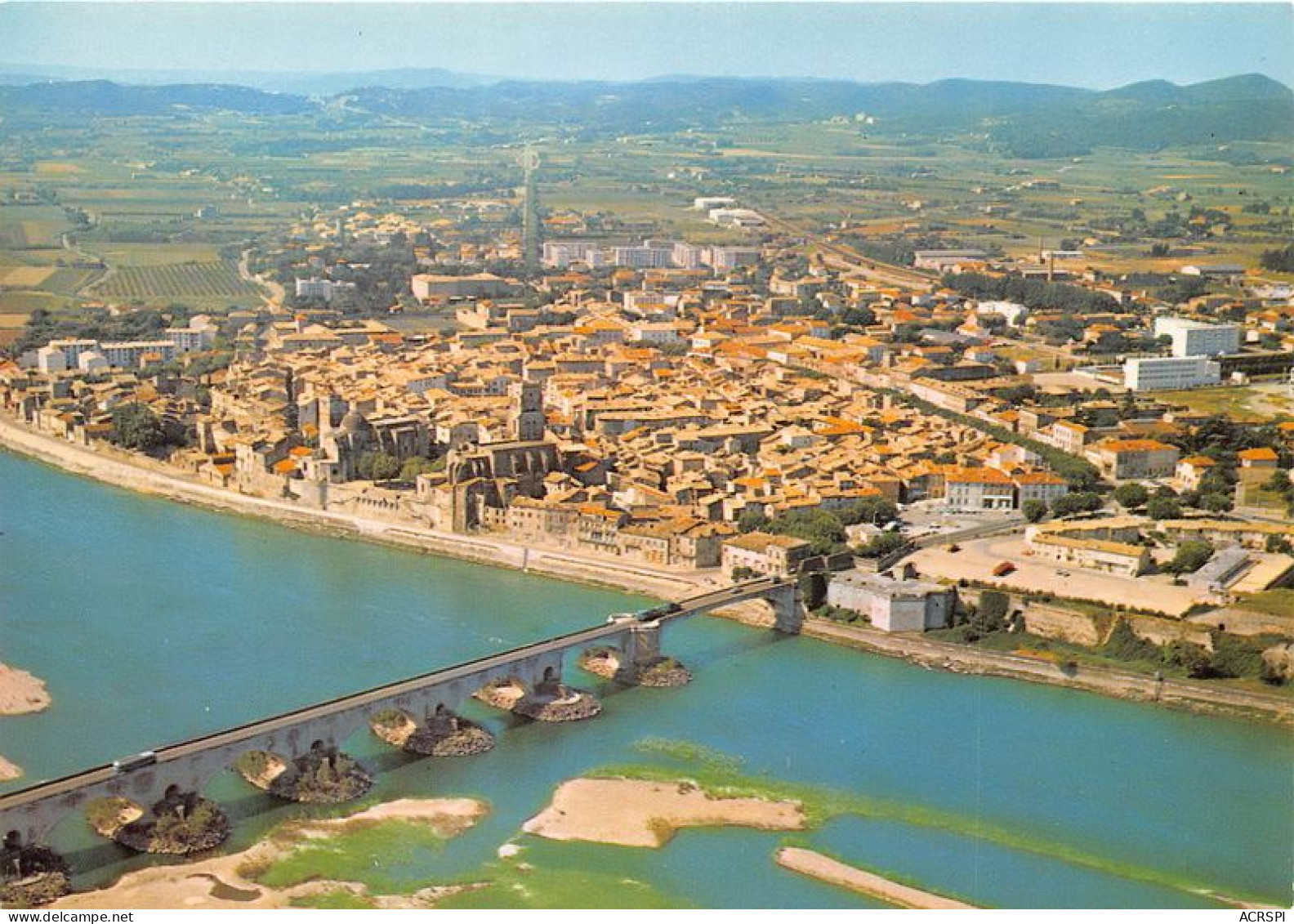 PONT SAINT ESPRIT La Porte D Or De La Provence Vue Aerienne Sur La Ville 19(scan Recto-verso) MA1173 - Pont-Saint-Esprit