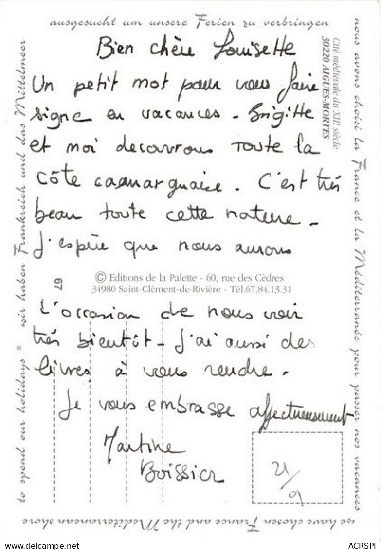 AIGUES MORTES  Cite Medievale Du XIIIe Siecle 25(scan Recto-verso) MA1173 - Aigues-Mortes