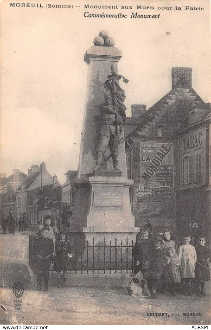 MOREUIL Monument Aux Morts Pour La Patrie 12(scan Recto-verso) MA1163 - Moreuil