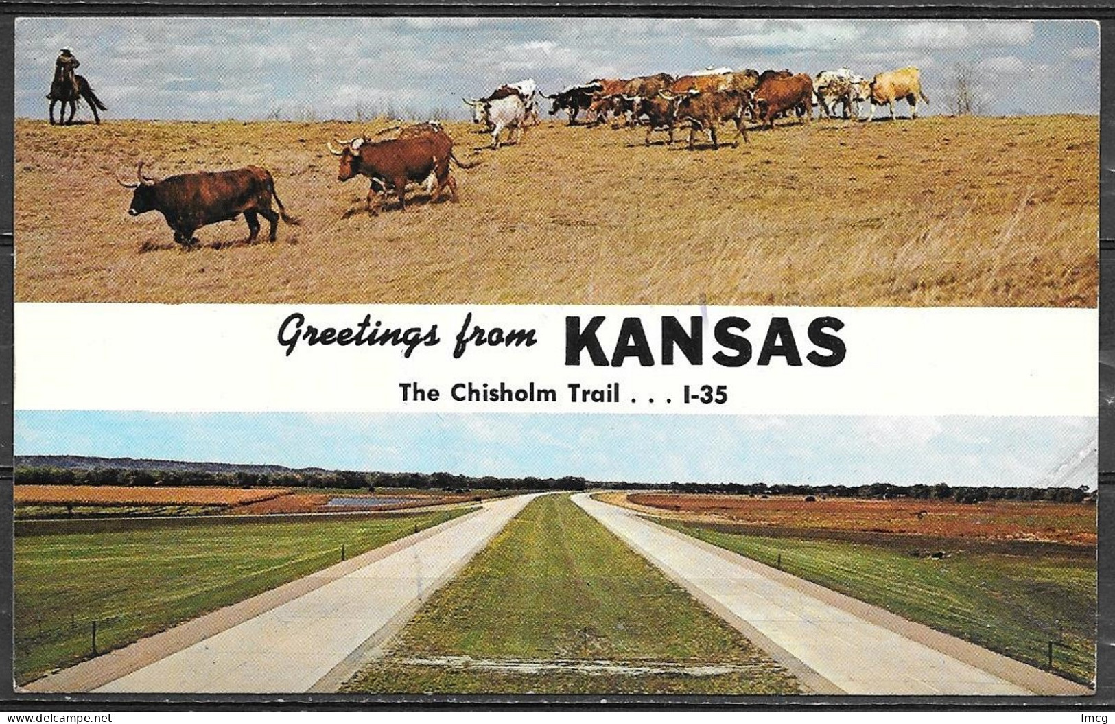 Kansas, Chisolm Trail, Interstate 35, Mailed In 1974 - Otros & Sin Clasificación