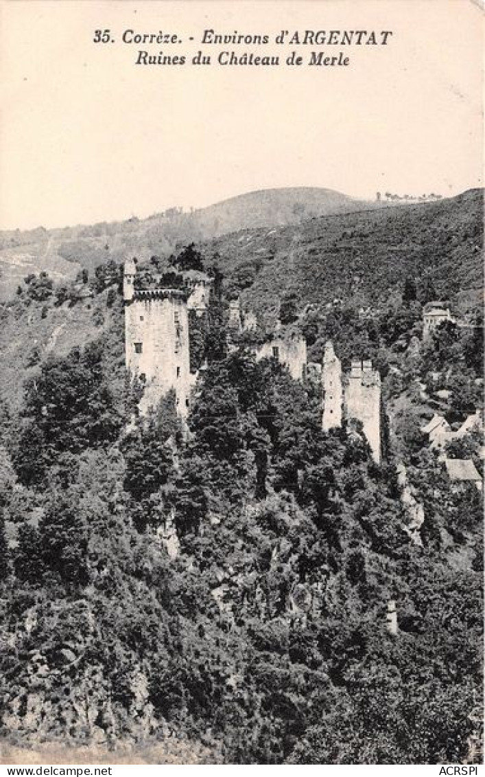 Environs D ARGENTAT Ruine Du Chateau De Merle 2(scan Recto-verso) MA1199 - Argentat