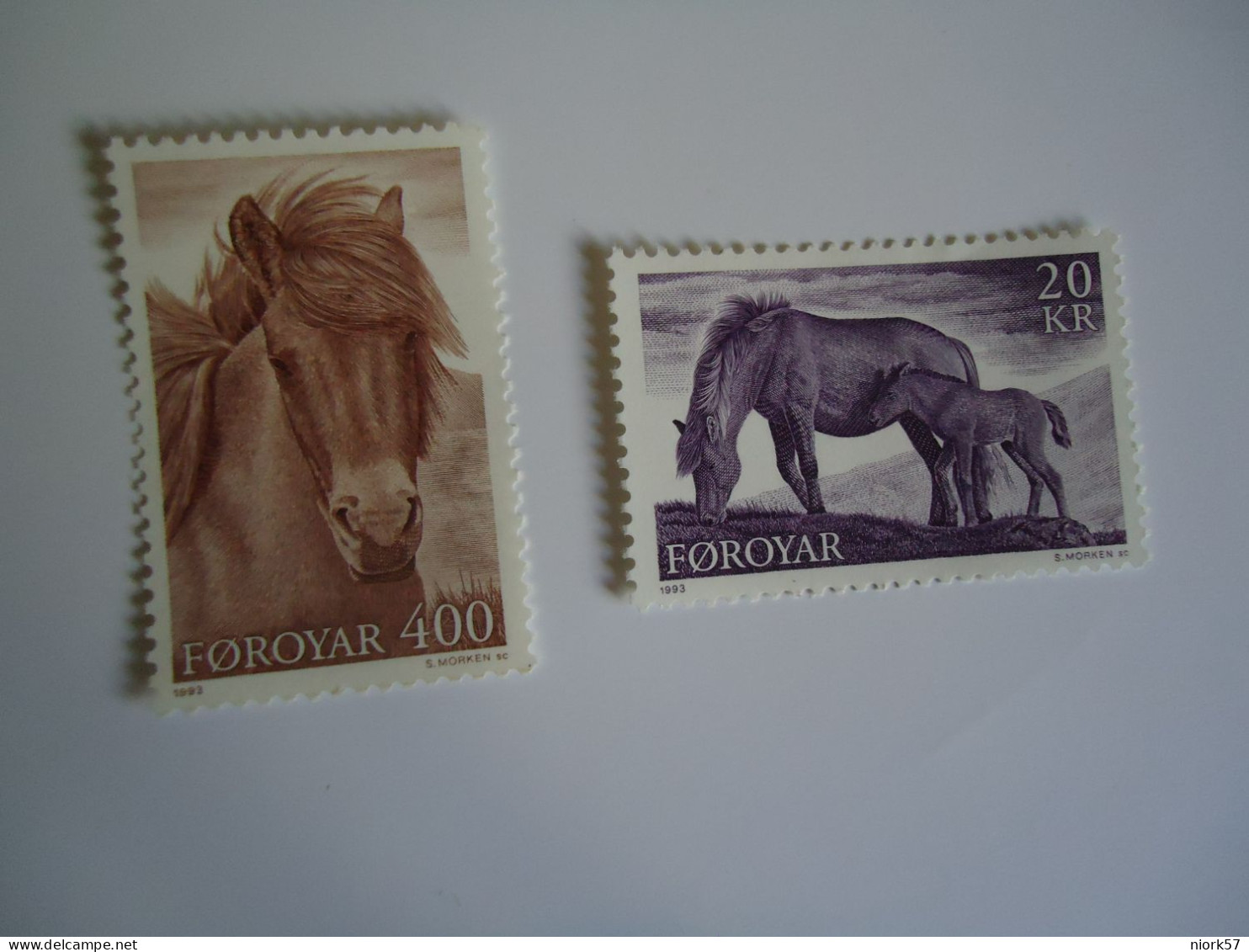 FAROE  MNH  2 STAMPS  HORSES - Caballos