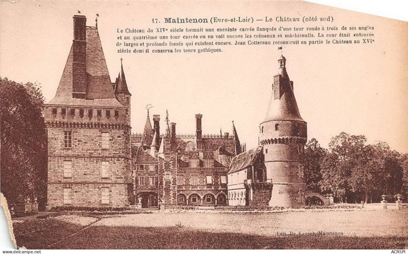 MAINTENON Le Chateau Cote Sud 6(scan Recto-verso) MA1184 - Maintenon