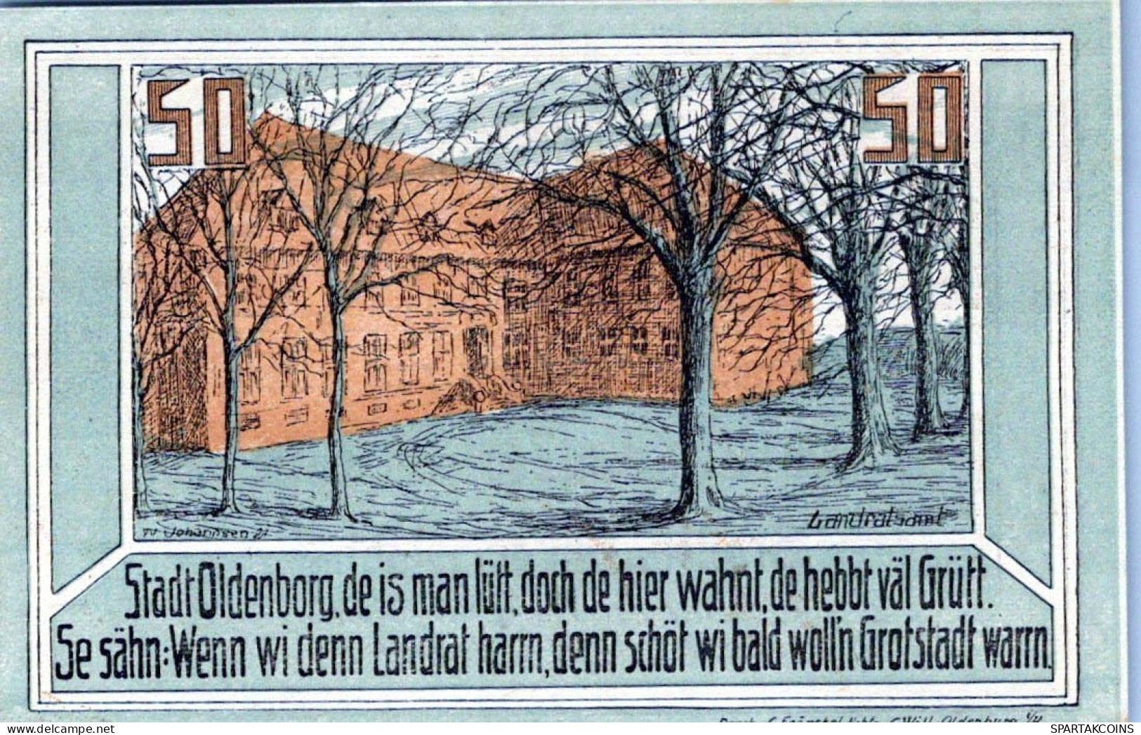 50 PFENNIG 1922 Stadt OLDENBURG IN HOLSTEIN UNC DEUTSCHLAND #PI833 - [11] Local Banknote Issues