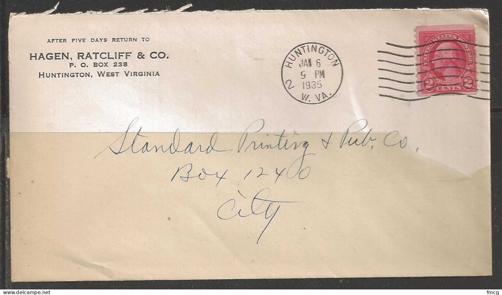 1935 Huntington West Virginia, Grocer Corner Card - Lettres & Documents