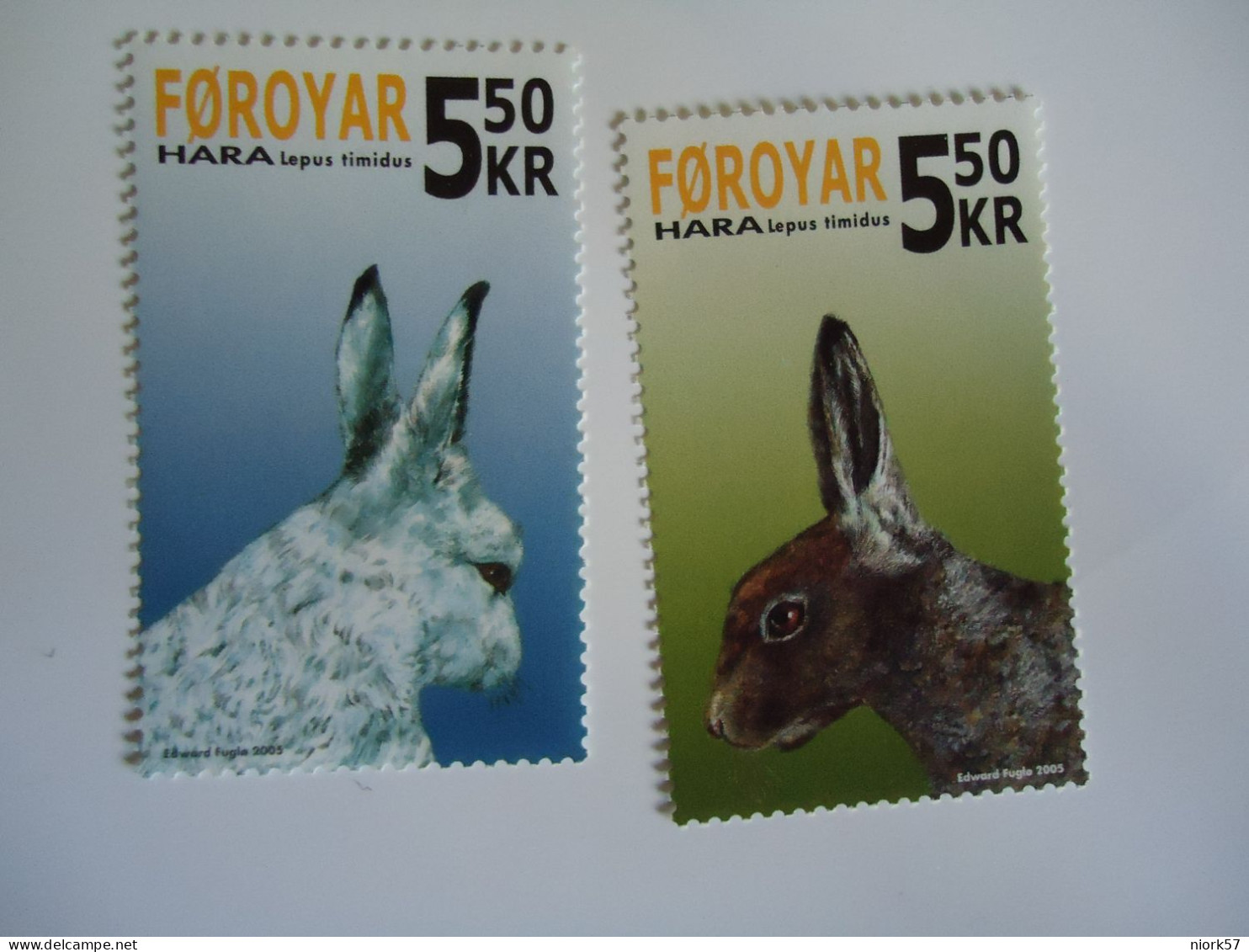 FAROE  MNH  STAMPS    2  RABBITS 2005 - Conigli