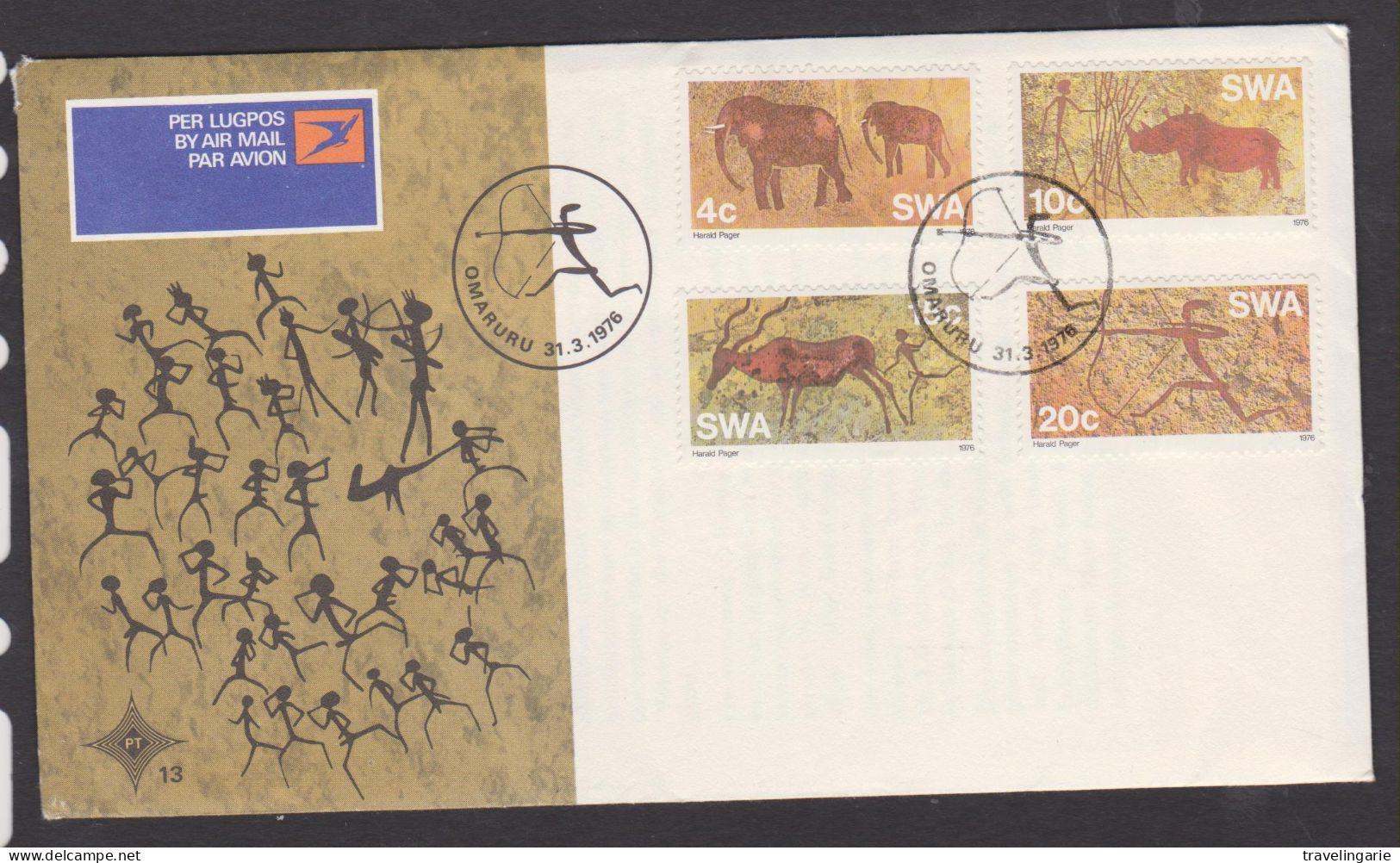 South West Africa 1976 Primitive Art FDC Nr. 13 Omaruru Cancellation - Other & Unclassified