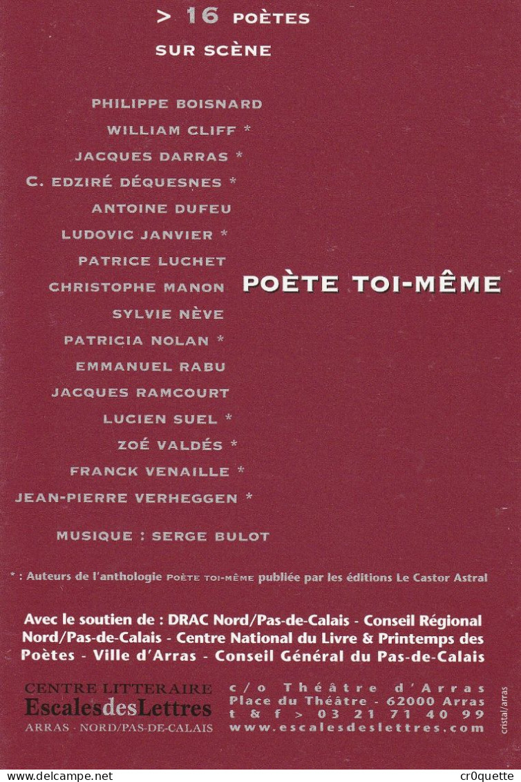 # THEME - PROGRAMMES / 62000 ARRAS - POETE TOI-MÊME En 2001 - Programmi