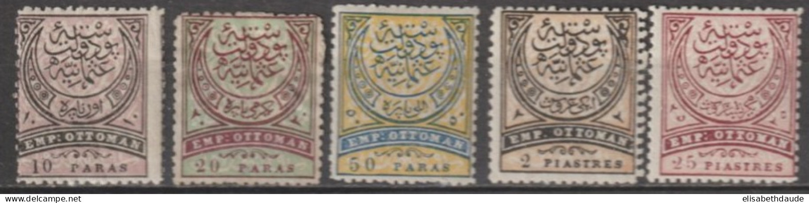 1880 - TURQUIE - YVERT N°44/47+49 * MLH + (LE 45 EST SANS GOMME) - COTE = 130 EUR. - Nuovi