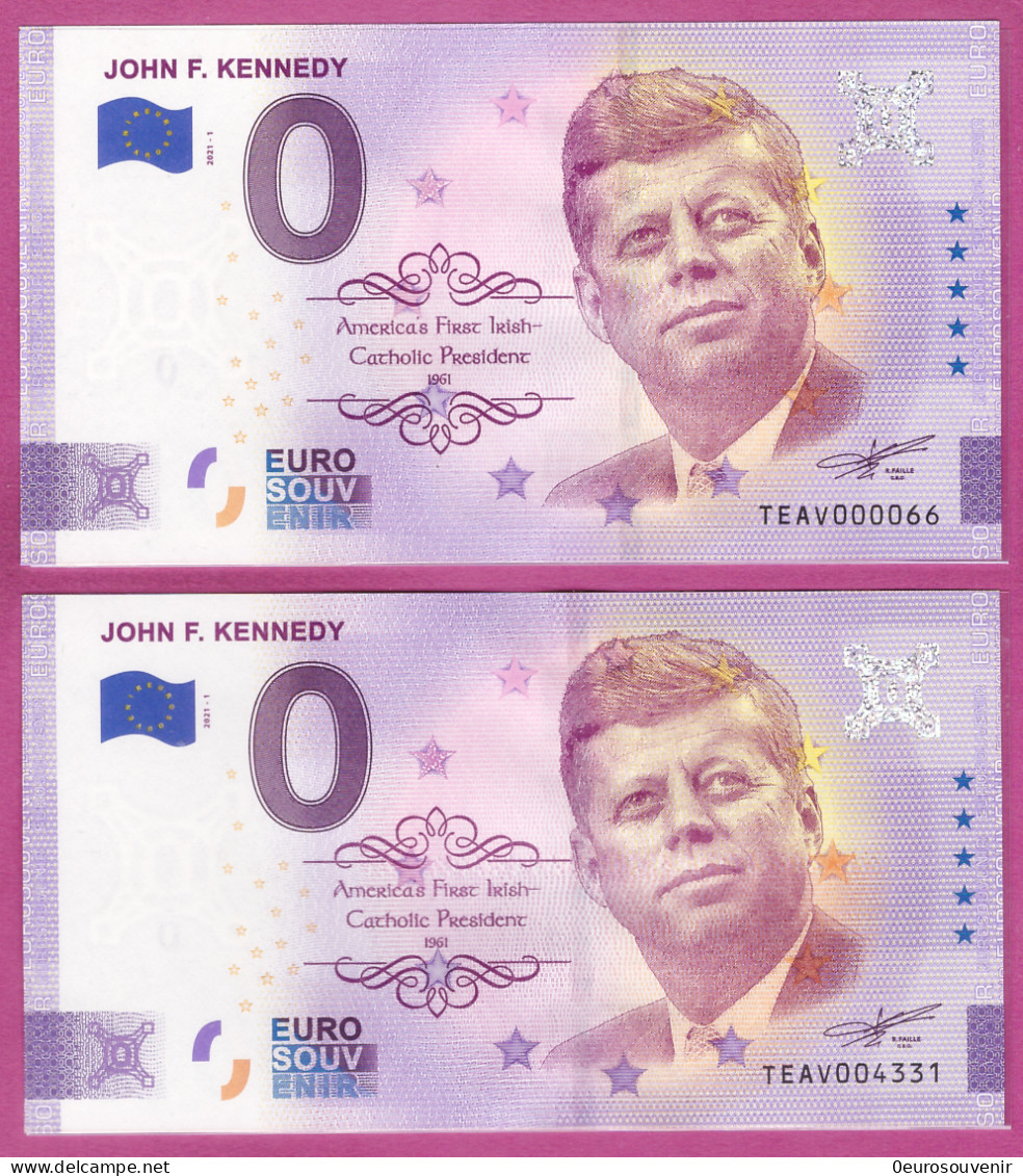 0-Euro TEAV 2021-1 JOHN F. KENNEDY Set NORMAL+ANNIVERSARY - Pruebas Privadas