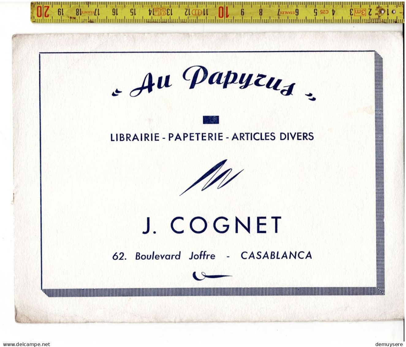 LADE R - AU PAPYRUS LIBAIRIE PAPETERIE ARTICLES DIVERS - J. COGNET CASABLANCA - Werbung