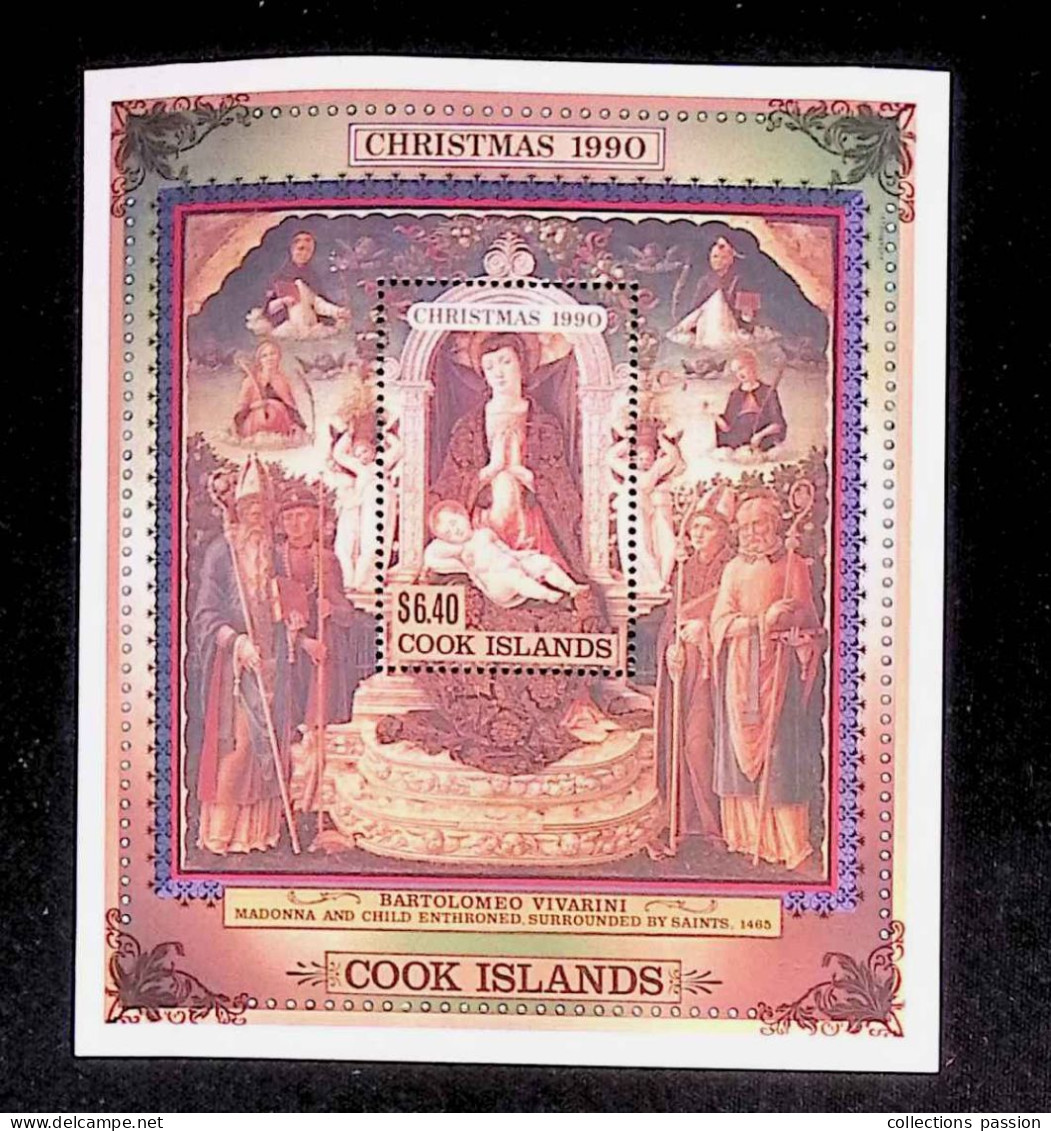 CL, Blocs-feuillets, Block, Cook Islands, Christmas 1990, Bartolomeo Vivarini, Madonna And Child...... - Cookinseln