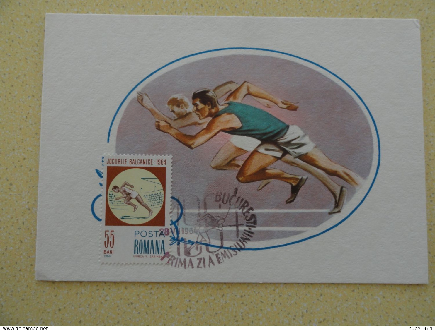 CARTE MAXIMUM CARD COURSE JEUX BALKANIQUES 1964 - Atletica