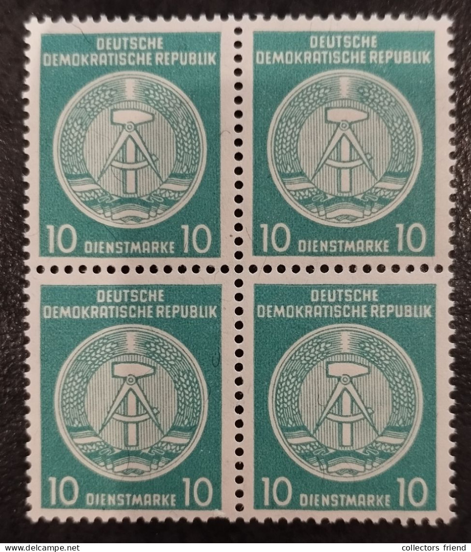 GDR DDR - 35 Y + 37 Y + 38 Y - 3 Verschiedene Dienstmarken Im 4er-Block - MNH** - Ungebraucht