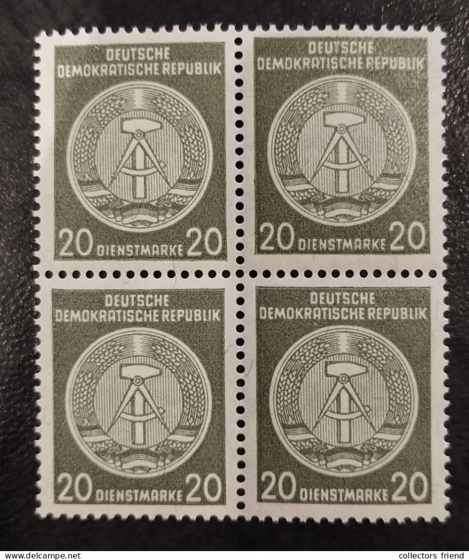 GDR DDR - 35 Y + 37 Y + 38 Y - 3 Verschiedene Dienstmarken Im 4er-Block - MNH** - Mint