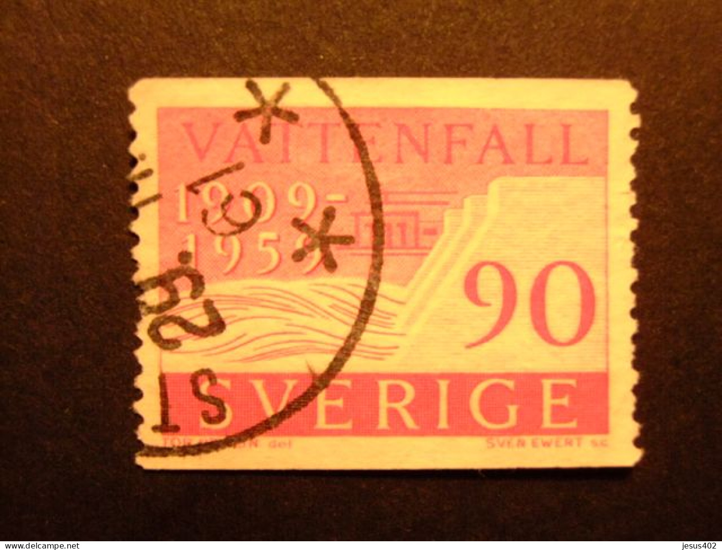 90 SUECIA SUEDE 1959 / ENERGIA HYDROELECTRICA / YVERT 438 FU - Used Stamps