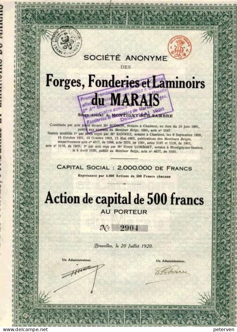 Forges, Fonderies Et Laminoirs Du MARAIS - Industrie