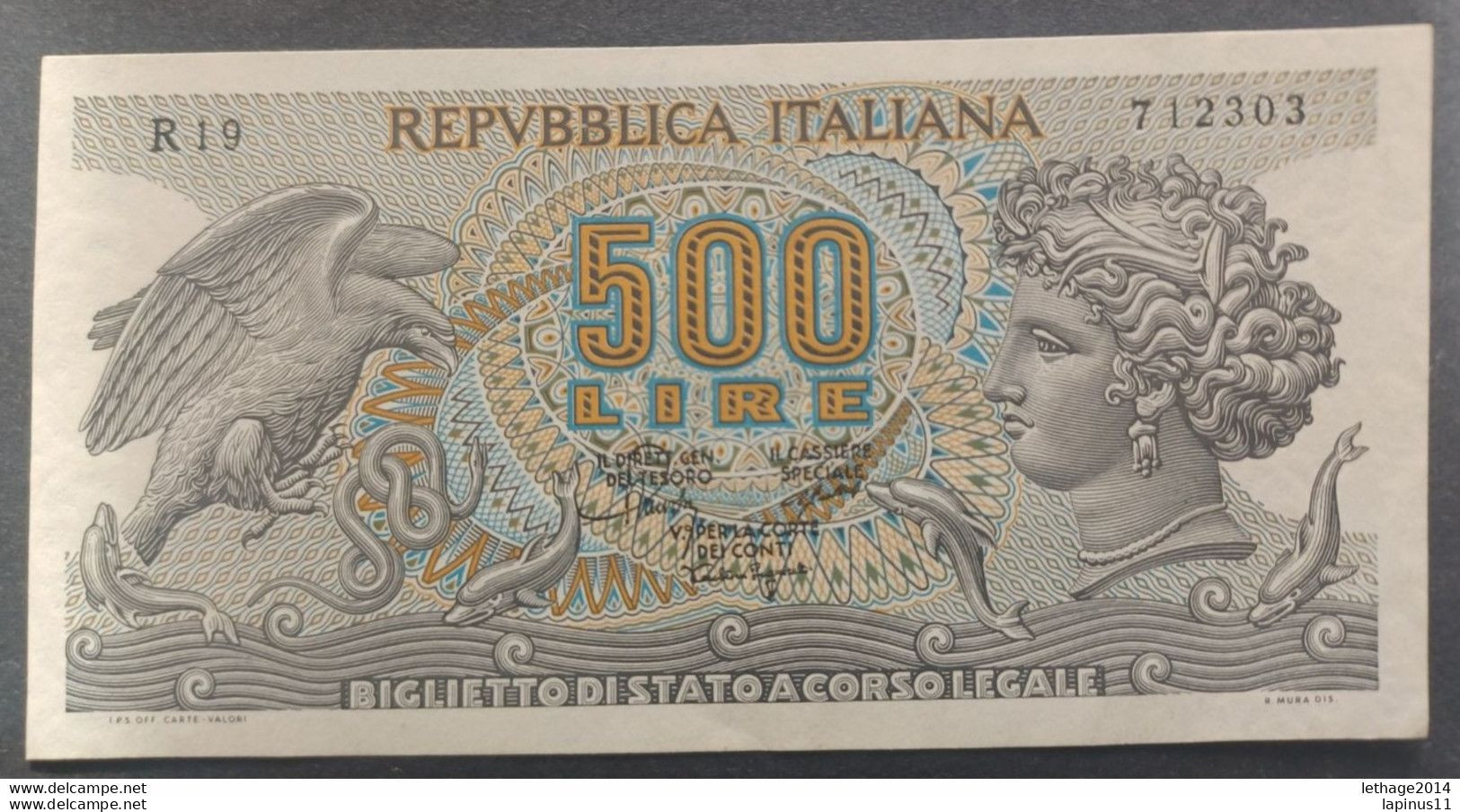 BANKNOTE ITALIA 500 LIRE 1966 STAMMATI GUBBELS SIGNORETTI UNCIRCULATED - 500 Liras