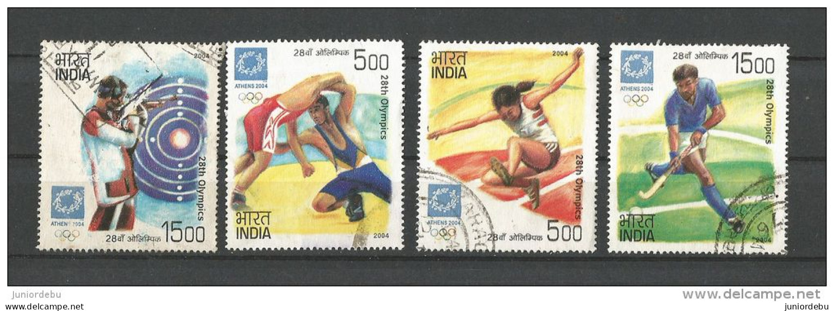 India - 2004 -Olympic Games    - Complete   Set - USED. ( Condition As Per Scan ) ( OL 20/10/2013 ) - Gebraucht