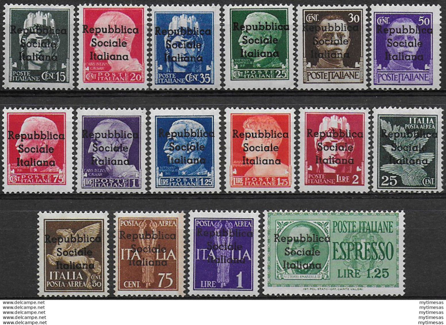 1944 Italia Teramo 16v. MNH Sass. N. 1/16 - Ohne Zuordnung