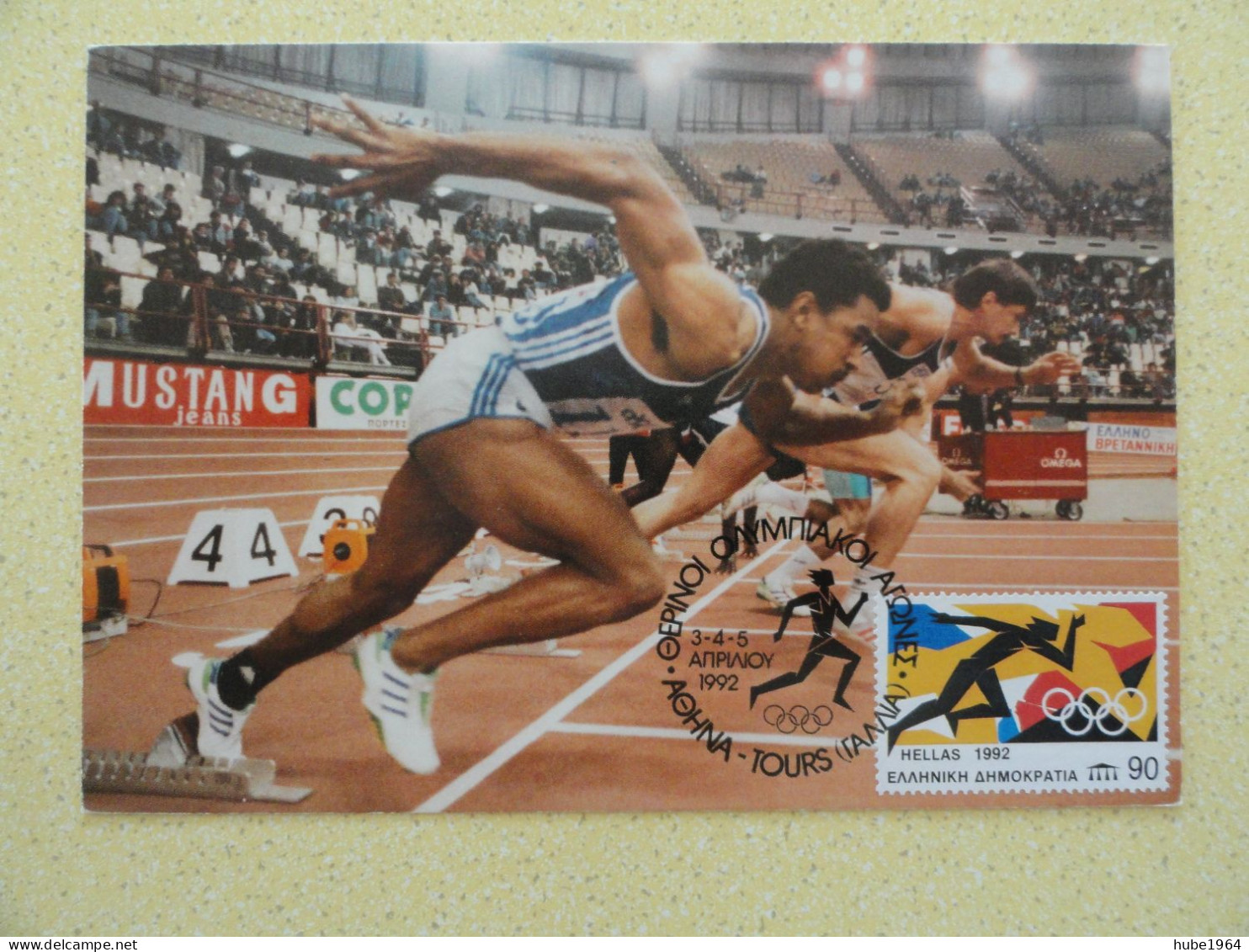 CARTE MAXIMUM CARD COUREUR JEUX OLYMPIQUES GRECE 1992 - Atletica