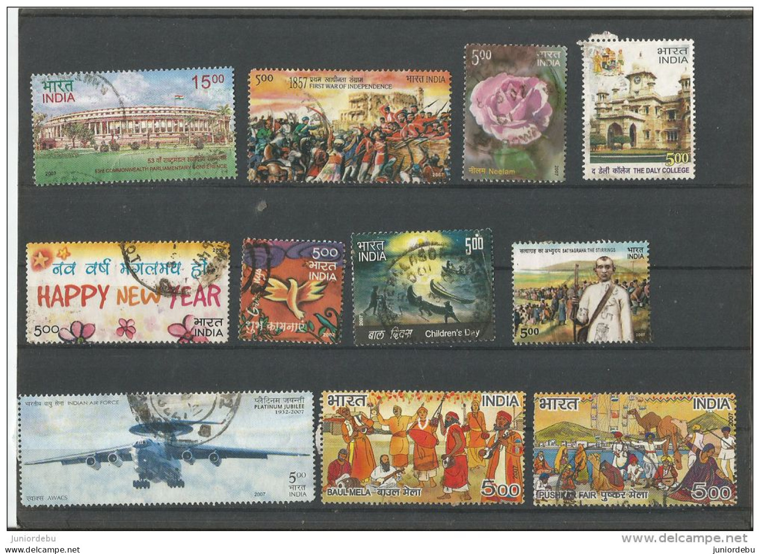 India - 2007 - 11  Different Commemorative Stamps. - USED. ( Condition As Per Scan ) ( OL 02/10/2013 ) - Usati