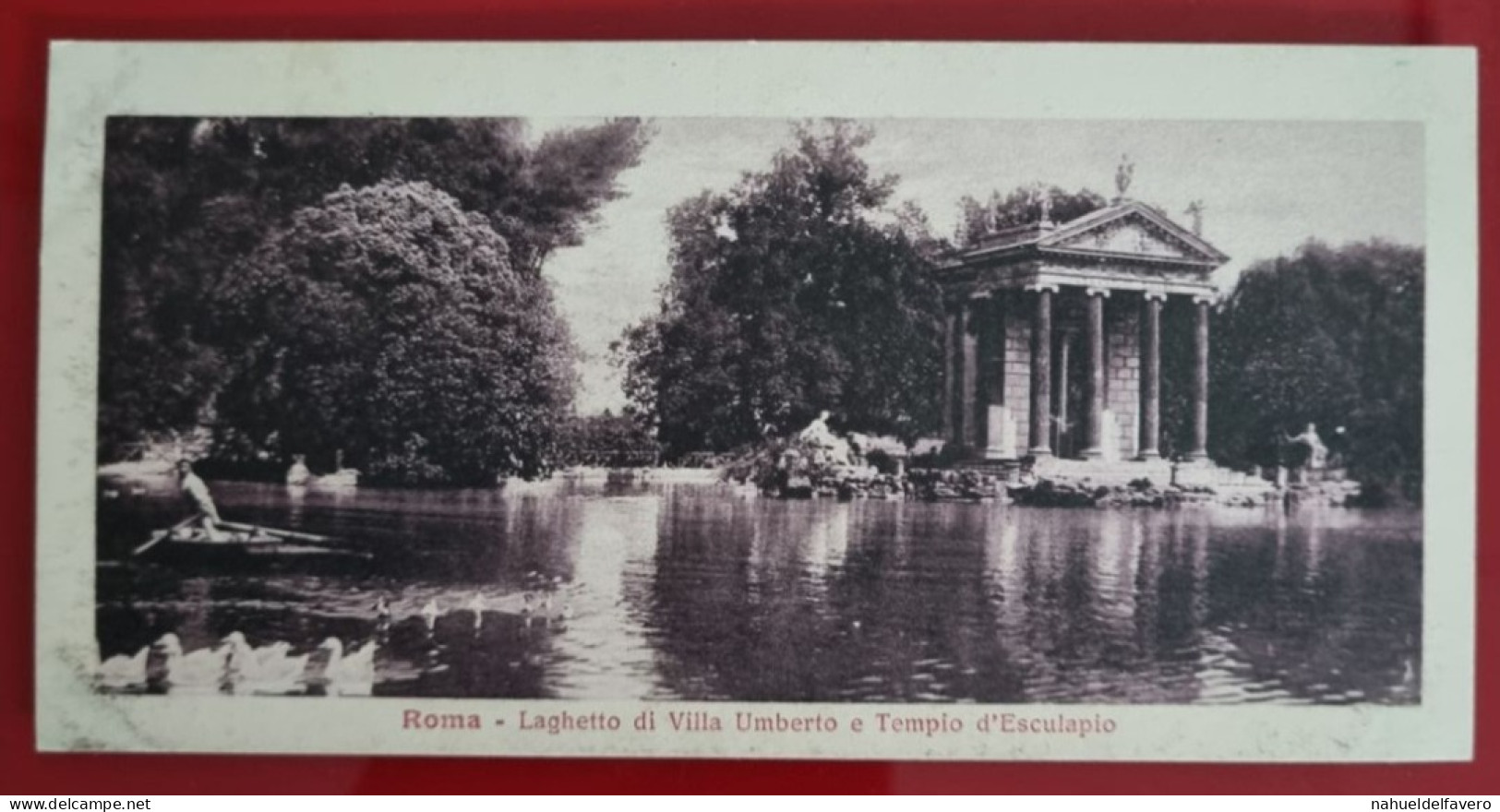 Carta Postale Non Circulée - 14 Cm X 7 Cm - ITALIA - ROMA - LAGHETTO DI VILLA UMBERTO E TEMPIO D'ESCULAPIO - Places